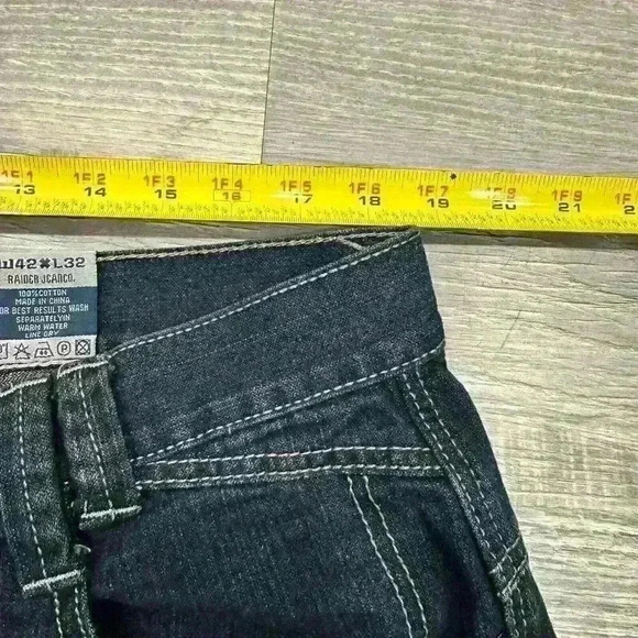 Raider Authentic Jeans Mens Size 42x32 Baggy Hiphop Y2K Grunge Hiphop Casual Dad - Picture 13 of 16